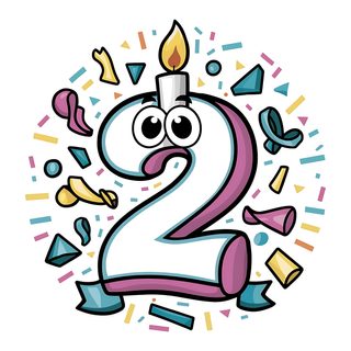 Happy 2nd Birthday Number 2 Candle