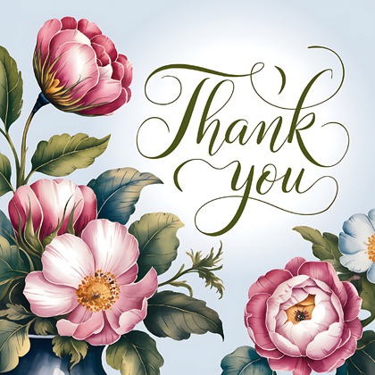 Thank You Floral Watercolor