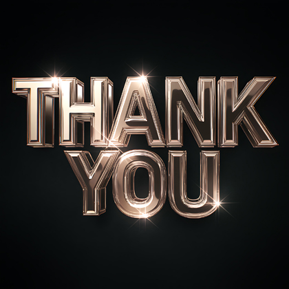 Thank You Metallic Gold