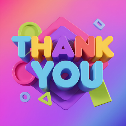 Thank You 3D Colorful