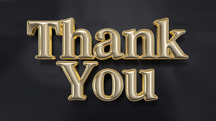 Thank You Gold Metallic