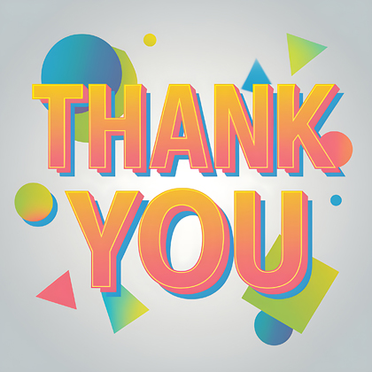 Thank You 3D Colorful