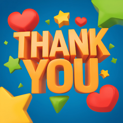 Thank You 3D Colorful