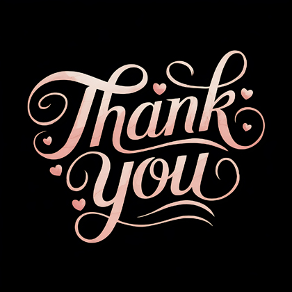 Thank You Black and White