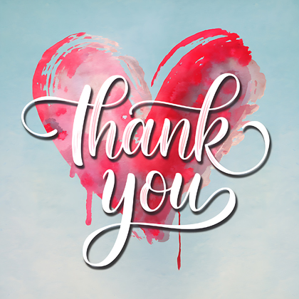 Thank You Watercolor Heart