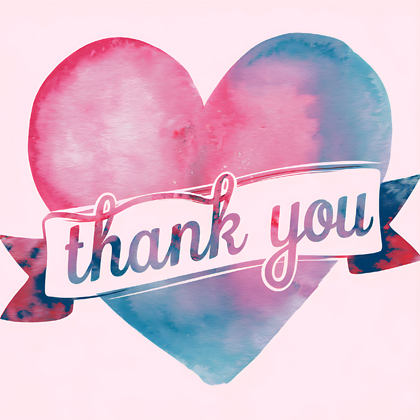 Thank You Watercolor Heart