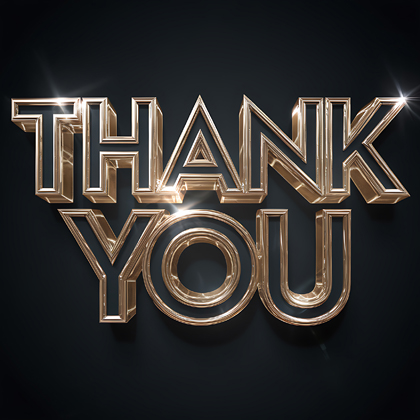 Thank You Metallic Gold
