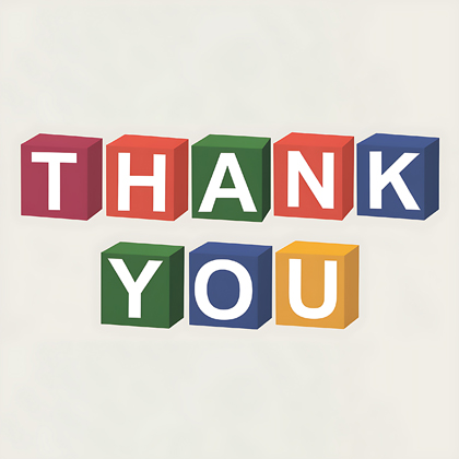 Thank You 3D Colorful Blocks