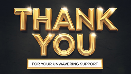Thank You Gold Metallic