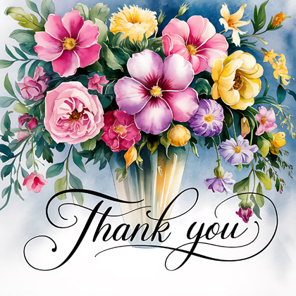Thank You Floral Watercolor