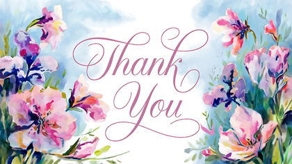 Thank You Floral Watercolor
