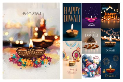 20 Free Diwali Designs: Watercolor, Minimalist, and Firework-Inspired Posters
