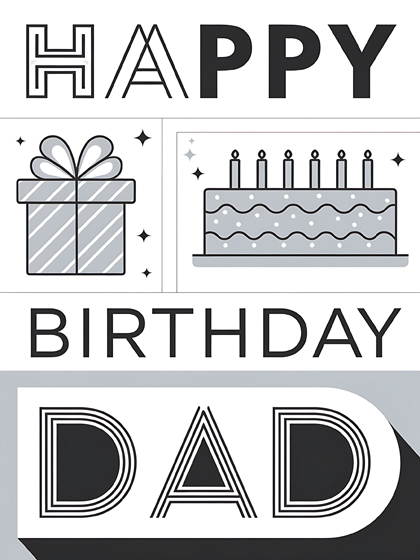 Happy Birthday Dad Minimalist