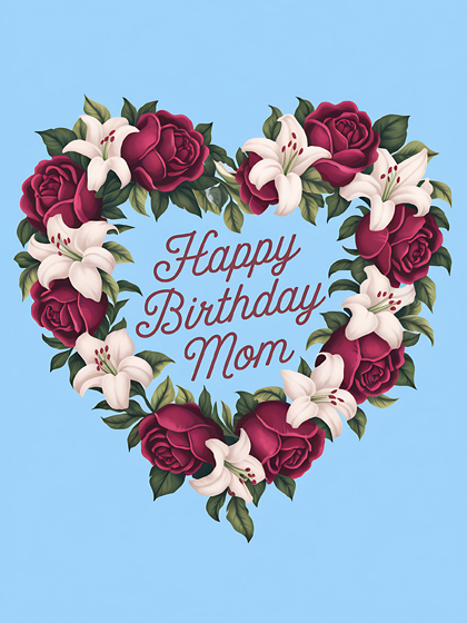 Free Download Happy Birthday Mom Heart