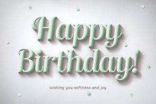 3D Happy Birthday Text with Mint Green