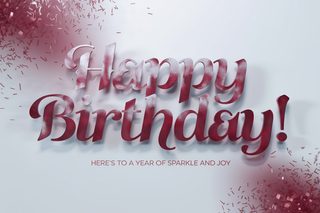 Frosted Metallic Happy Birthday Card