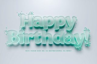 Happy Birthday Greeting with Frosted Text