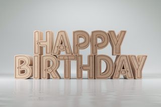 3D Wooden Happy Birthday Sign