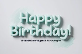Happy Birthday 3D Text with Pastel Chalk Inspired Design