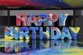 Colorful 3D Happy Birthday Text