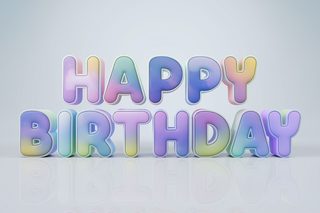 3D Pastel Happy Birthday Text