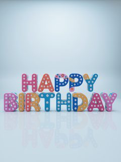 Happy Birthday Polka Dot 3D Render