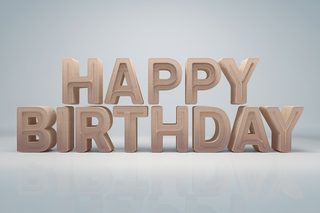 3D Wooden Happy Birthday Text