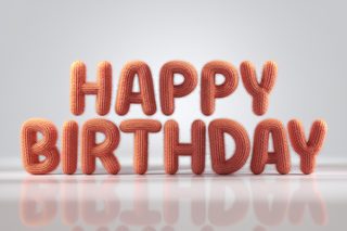 Knitted Happy Birthday Greeting