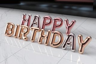 Rose Gold Happy Birthday Balloons
