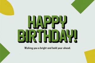 Happy Birthday Minimalist Design with Geometric Shapes