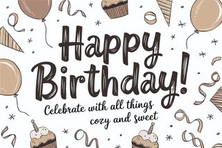Happy Birthday Card with Cozy Theme