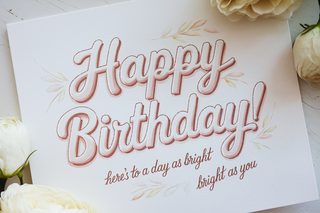 Happy Birthday Hand Lettering Card