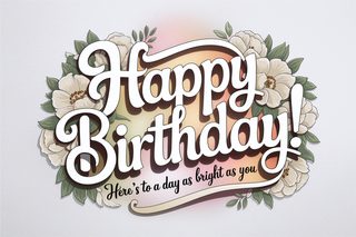 Happy Birthday Floral Banner Illustration