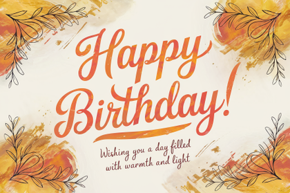 Free Download Watercolor Birthday Card