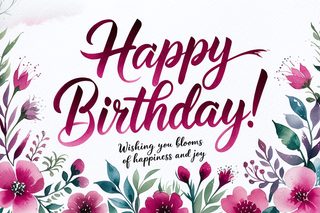 Happy Birthday Watercolor Illustration