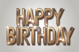 Luxury Golden Happy Birthday Greeting Card