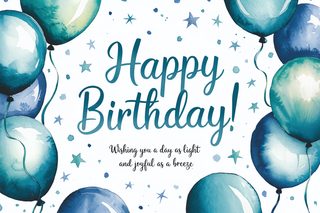 Watercolor Happy Birthday Card