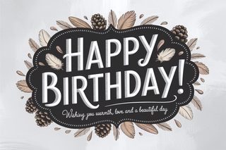 Rustic Chalkboard Happy Birthday Card