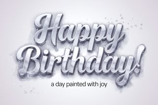 3D Happy Birthday Watercolor