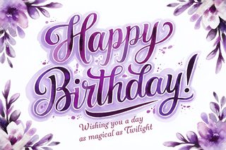 Watercolor Happy Birthday Card with Flowers