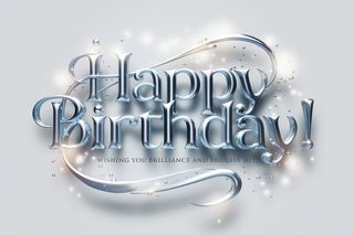 Elegant 3D Silver Happy Birthday