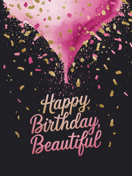 Pink Confetti Birthday Greeting