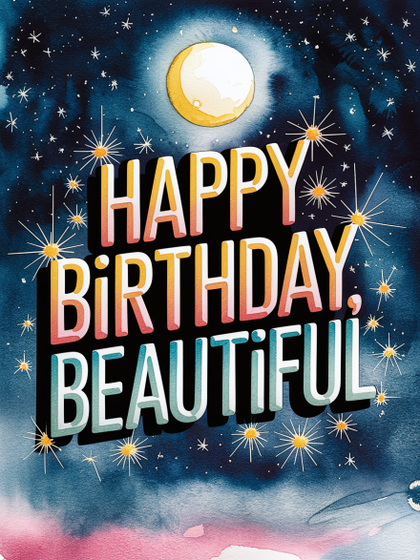 Watercolor Happy Birthday Card