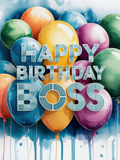 Happy Birthday Boss Grußkarte - Büro Kollegen Geschenk #0157 (mit Umschlag)