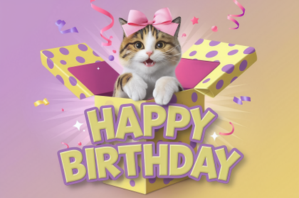 Happy Birthday Cat Surprise