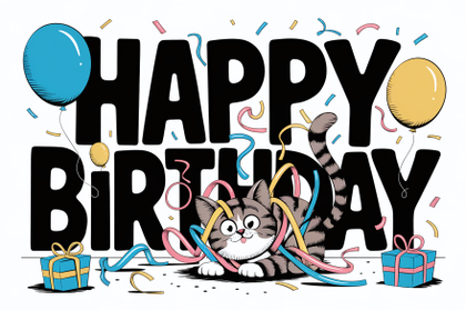 Happy Birthday Cat Card