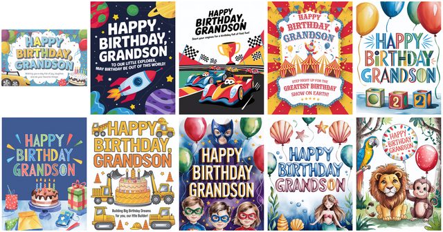 10 Grandson Birthday Card Designs
