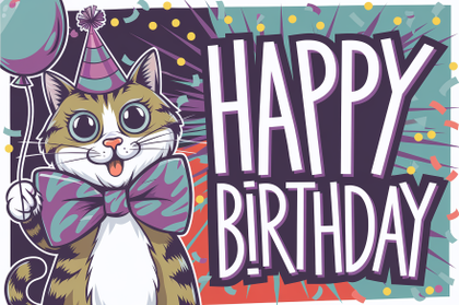 Happy Birthday Cat Card