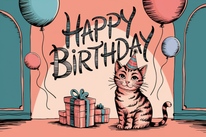 Happy Birthday Cat Party