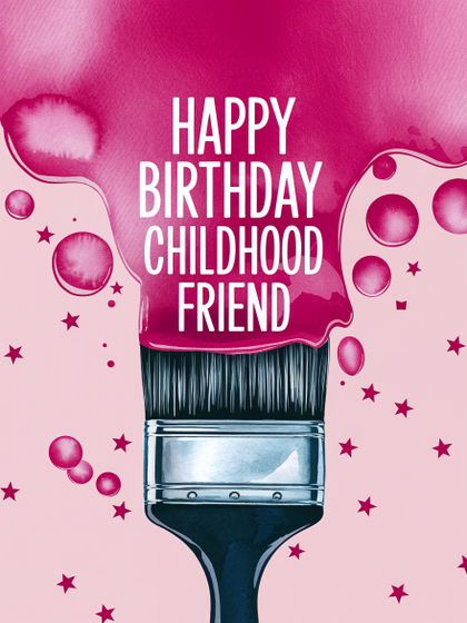 Birthday Card Design with Paintbrush